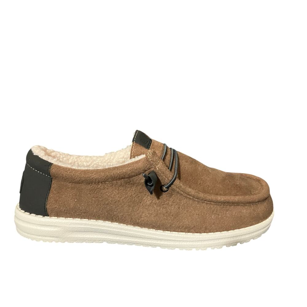Hey Dude Warmth Men’s Size 12 Brown Slip-On Shoes Cream